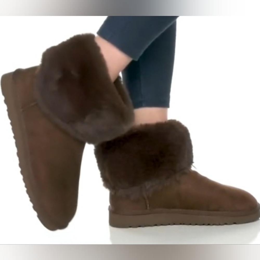 UNIONBAY Lou Lou Boots Ankle Boot Faux Suede Ugg Uggs Slippers  Size 8.5 Mocha - Picture 9 of 9